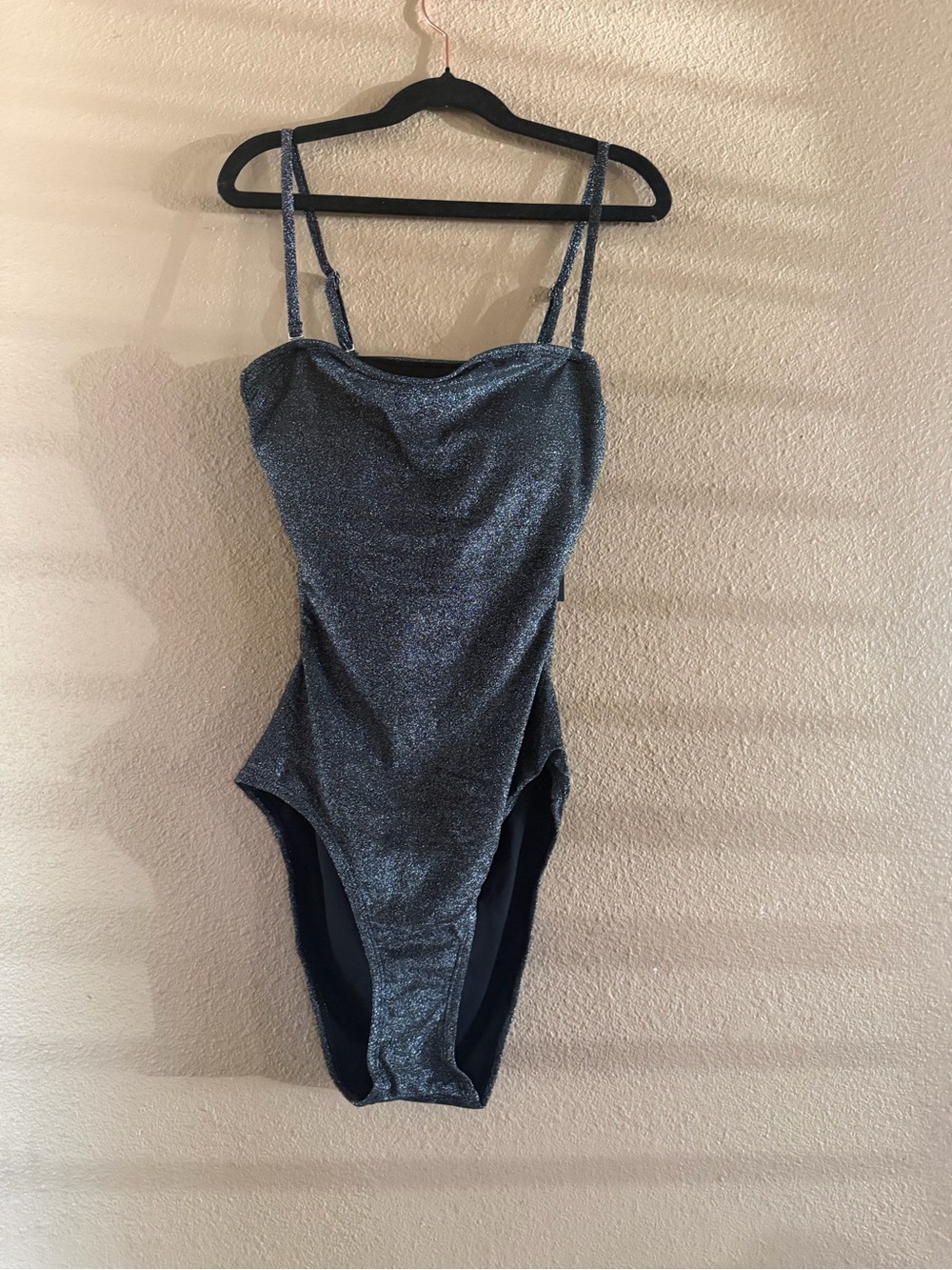 No Boundaries Shimmery Black One-Piece Swimsuit